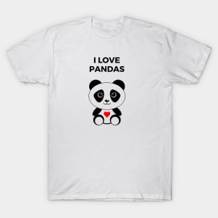 I Love Pandas T-Shirt